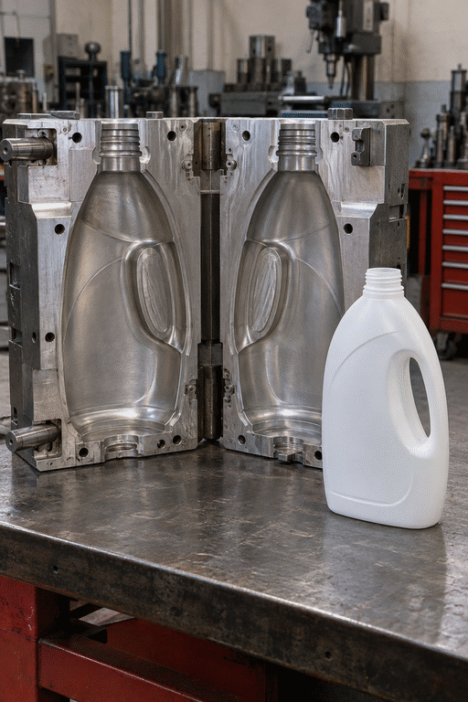 Καλούπι blow molding με παραγόμενη φιάλη HDPE